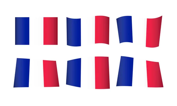 Ilustração Vetorial Conjunto Bandeiras França — Vetor de Stock