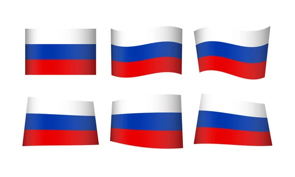 Illustrazione Vettoriale Insieme Bandiere Della Russia — Vettoriale Stock