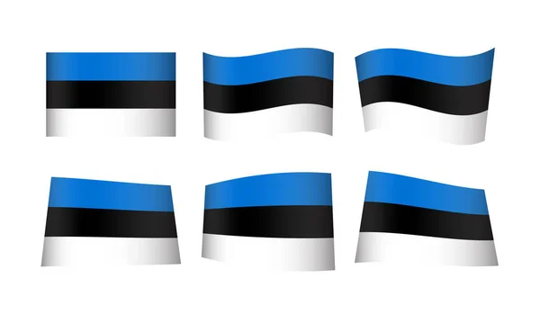 Ilustração Vetorial Conjunto Bandeiras Estónia — Vetor de Stock
