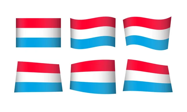 Ilustração Vetorial Conjunto Bandeiras Luxemburgo — Vetor de Stock