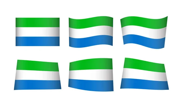 Ilustração Vetorial Conjunto Bandeiras Serra Leoa — Vetor de Stock