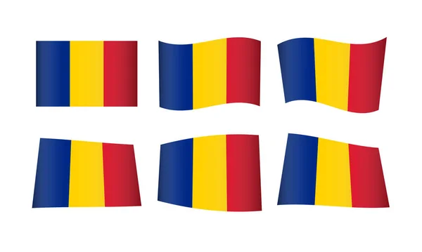Ilustração Vetorial Conjunto Bandeiras Roménia — Vetor de Stock