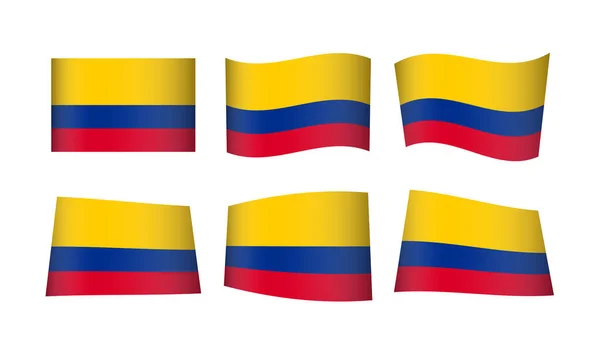 Ilustração Vetorial Conjunto Bandeiras Colômbia —  Vetores de Stock