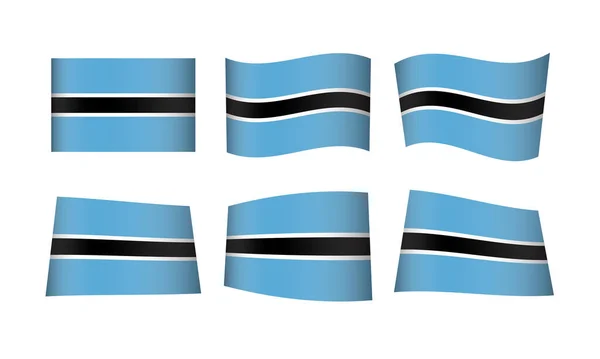 Illustrazione Vettoriale Insieme Bandiere Del Botswana — Vettoriale Stock