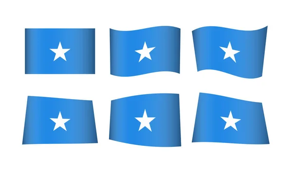 Ilustração Vetorial Conjunto Bandeiras Somália — Vetor de Stock