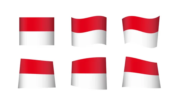 Vektor Illusztráció Monaco Zászlókészlete — Stock Vector
