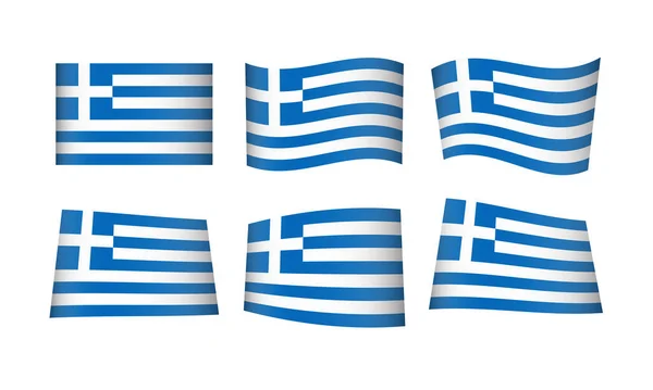 Illustrazione Vettoriale Serie Bandiere Della Grecia — Vettoriale Stock