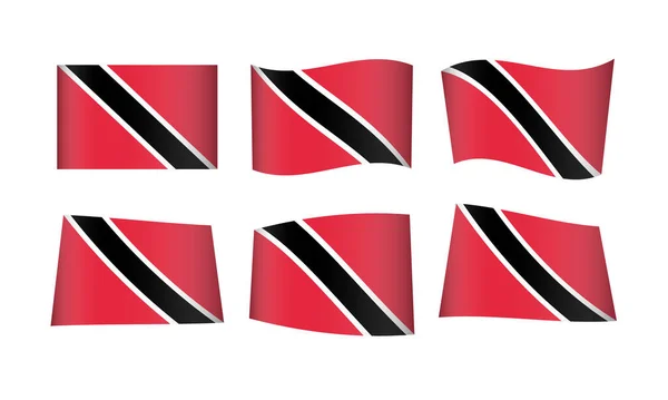 Ilustração Vetorial Conjunto Bandeiras Trinidad Tobago — Vetor de Stock