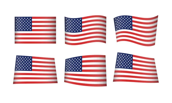 Vektor Illustration Flaggen Der Usa — Stockvektor