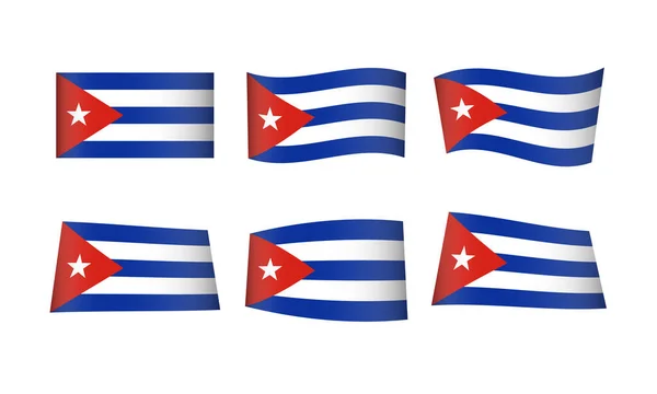 Vektör Illüstrasyonu Küba Bayrakları Kümesi — Stok Vektör