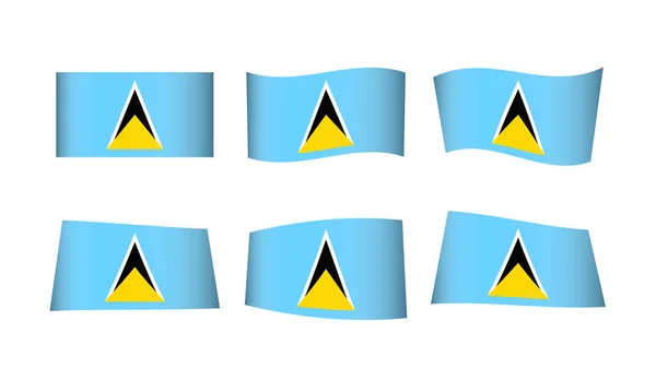 Διανυσματική Απεικόνιση Σύνολο Σημαιών Της Αγίας Λουκίας — Διανυσματικό Αρχείο