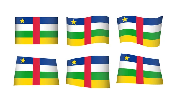 Ilustração Vetorial Conjunto Bandeiras República Centro Africana — Vetor de Stock