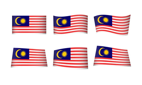 Vektorillusztráció Malajzia Zászlókészlete — Stock Vector