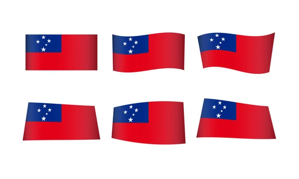 Διανυσματική Απεικόνιση Σύνολο Σημαιών Της Σαμόα — Διανυσματικό Αρχείο