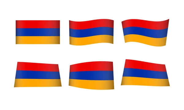 Vector Illustration Set Flags Armenia — Stock Vector