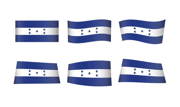 Vector Illustration Set Flags Honduras — Stock Vector