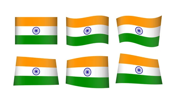 Vector Illustration Set Flags India — Stock Vector