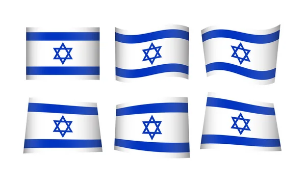 Векторная Иллюстрация Набор Флагов Израиля — стоковый вектор