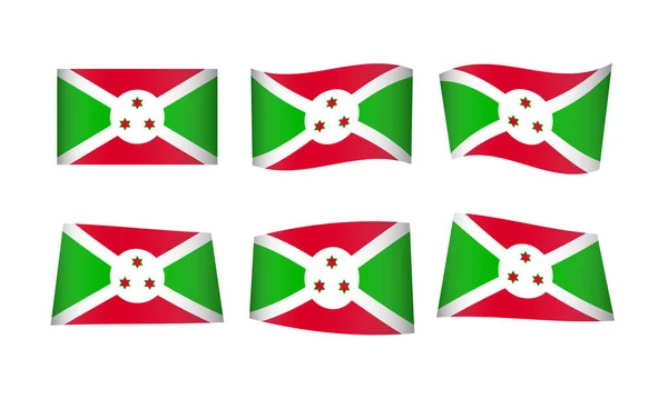 Ilustração Vetorial Conjunto Bandeiras Burundi — Vetor de Stock