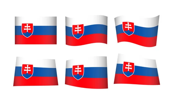 Vector Illustration Set Flags Slovakia — Stock Vector