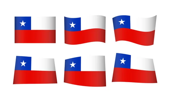 Vektör Illüstrasyonu Şili Bayrakları Kümesi — Stok Vektör
