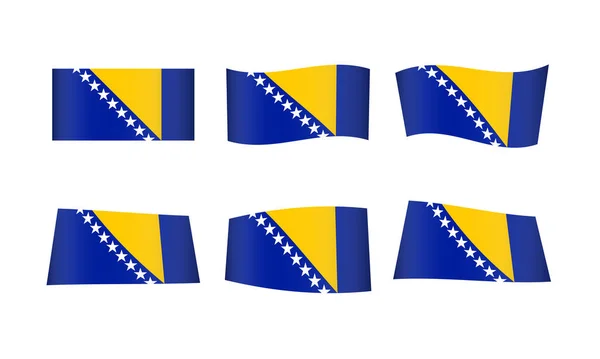 Vector Illustration Set Flags Bosnia Herzegovina — Stock Vector