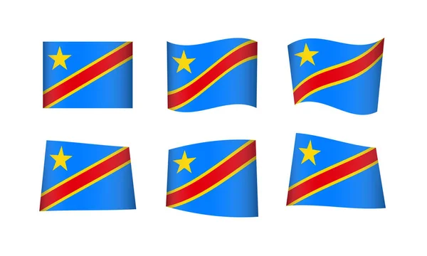 矢量图解 刚果国旗集 — 图库矢量图片