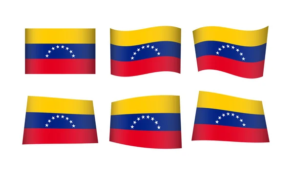 Ilustración Vectorial Conjunto Banderas Venezuela — Archivo Imágenes Vectoriales