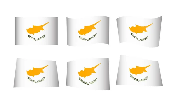 Ilustração Vetorial Conjunto Bandeiras Chipre — Vetor de Stock