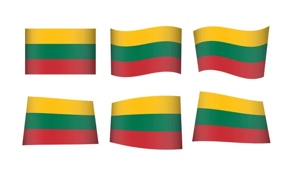 Vector Illustration Set Flags Lithuania — Stock Vector