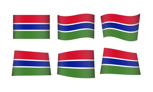 Vektör Çizimi Gambiya Bayrakları Kümesi — Stok Vektör