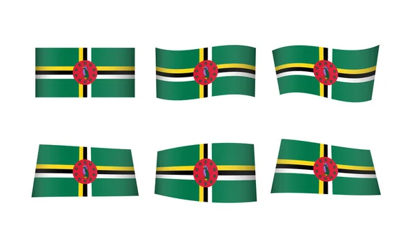 Illustrazione Vettoriale Insieme Bandiere Della Repubblica Dominicana — Vettoriale Stock
