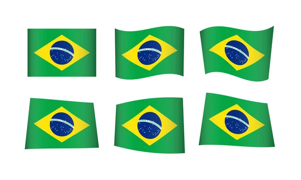 Ilustracja Wektor Zestaw Flag Brazylii — Wektor stockowy