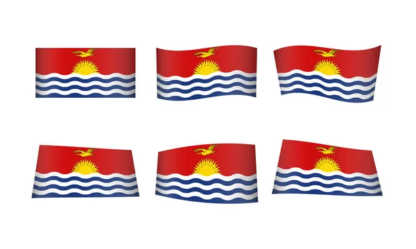 Ilustração Vetorial Conjunto Bandeiras Kiribati — Vetor de Stock