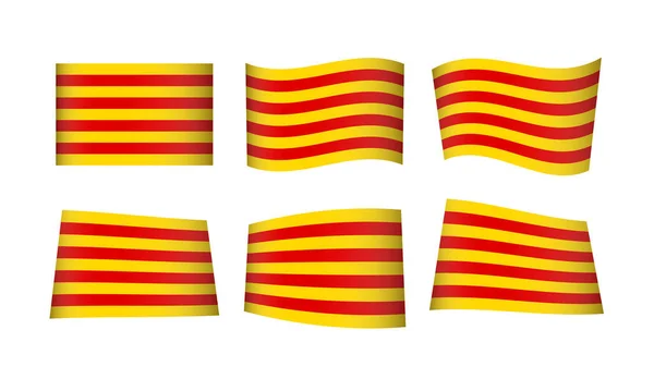 ベクトルイラスト カタルーニャの旗のセット — ストックベクタ