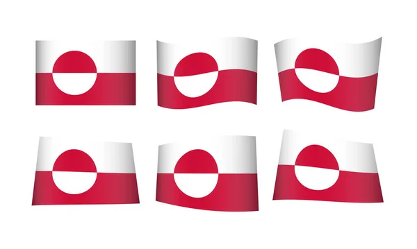 Vektör Çizimi Grönland Bayrakları Kümesi — Stok Vektör