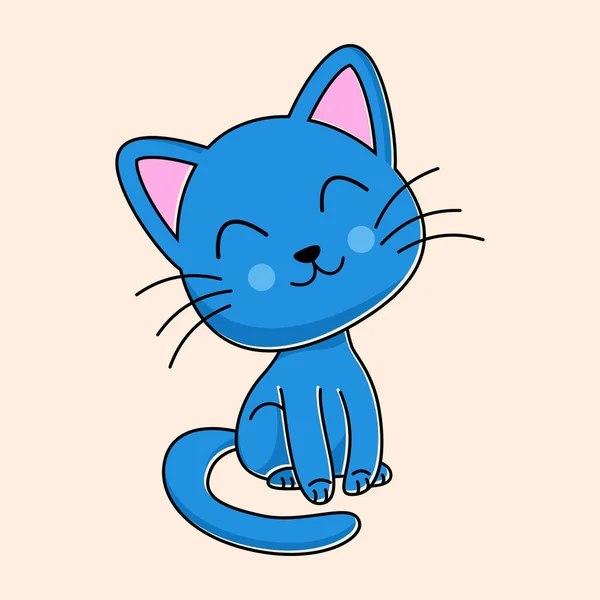 可爱的猫卡通矢量插图图形设计 — 图库矢量图片