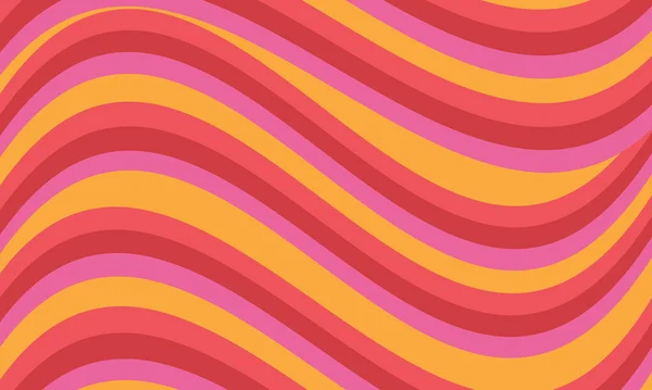 抽象的なヴィンテージ レトロ 60S 70S 審美的なパターン背景波形ビニールLpのイラスト ベクトルヒッピー壁の装飾の壁紙 バックドロップのテクスチャ インテリア虹色の芸術的なストリップ — ストックベクタ