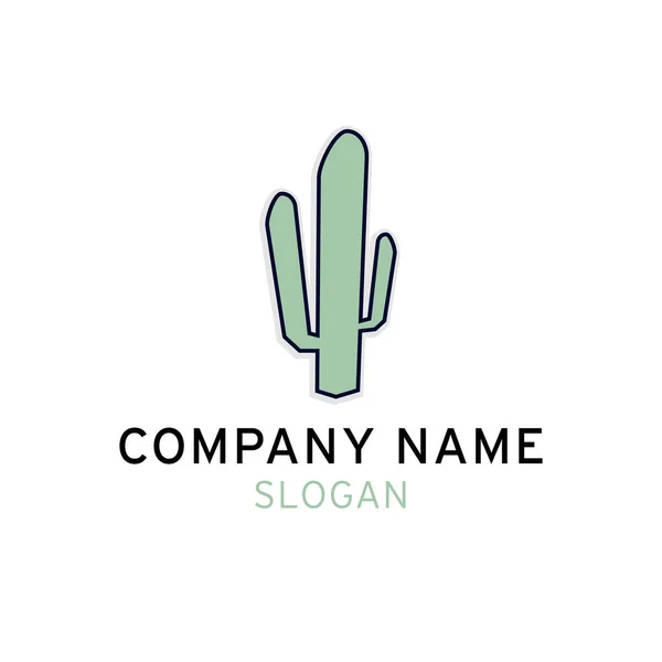 Cactus Desert Logo Design Idea Vector Template — Stock Vector