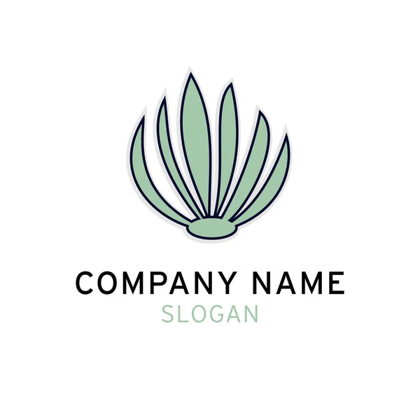 Succulent Desert Plant Logo Design Idea Vector Template — Stock Vector