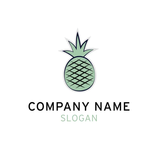 Pineapple Fruit Food Logo Design Idea Vector Template — Stock Vector
