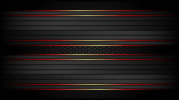 Dark Metallic Tech Karbon Arkaplan Sancak Veri Kağıdı Parlayan Kırmızı Kenarlıklarla