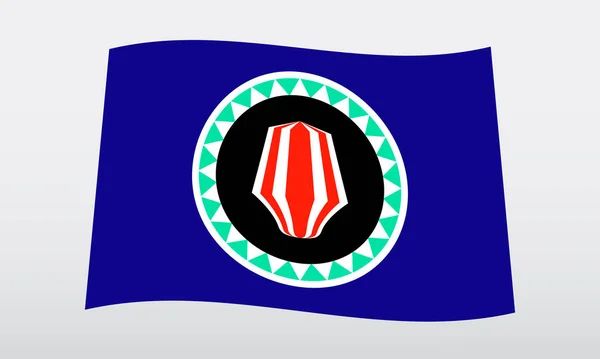 Região Autônoma Bougainville Bandeira Ondulada Vetor Ícone Estado Símbolo Banner — Vetor de Stock