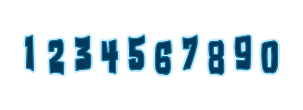 Grafitti Sticker Numbers Vector Illustration Set — Stock Vector