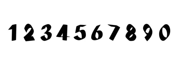Handgeschriebenes Permanent Marker Numbers Transparent Calligraphic Vector Set — Stockvektor