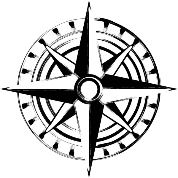 Старая Икона Гранж Компас Белый Прозрачный Вектор — стоковый вектор