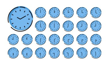 Saat Simgesi Vektörü Her yarım saatte bir Şeffaf Arkaplan Ayarla