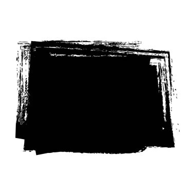 Grunge Siyah Boyalı Leke Vektör Sancak Şeffaf Arkaplan
