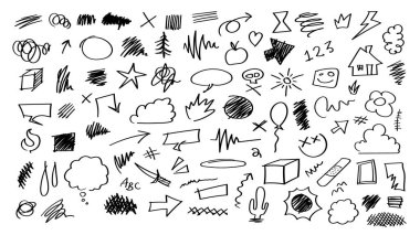 Vektör Scribble Doodle Simgesi Taslak Kağıt Belirleme Saydam Arkaplan