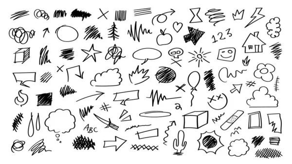 Vektör Scribble Doodle Simgesi Taslak Kağıt Belirleme Saydam Arkaplan